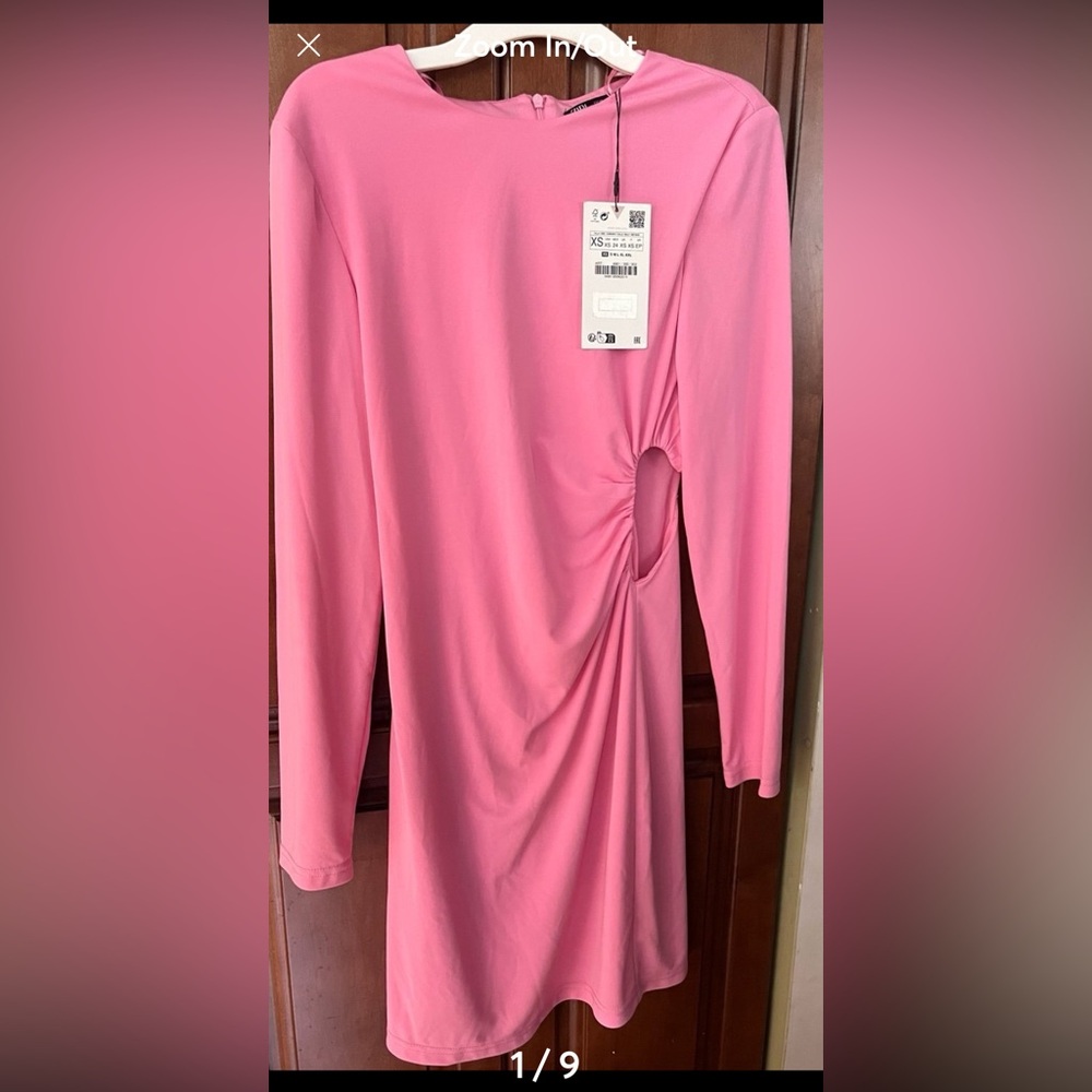 NWT - Zara xs pink Barbie dress with heart cut out